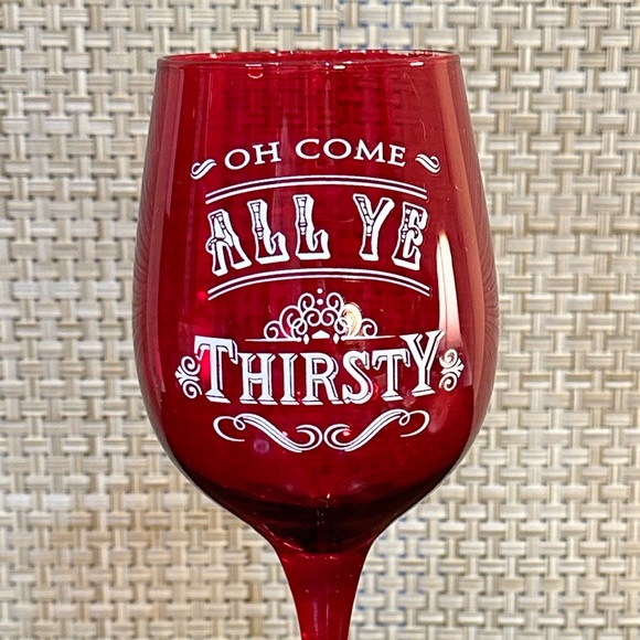 🎄🌟HP🌟Red Oversized Funny Christmas Wine Glass by Grassland Roads - Picture 2 of 6